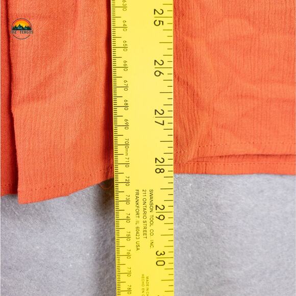 Torrid Blouse Top Orange Crinkle Gauze Embroidered Keyhole Plus Women's Size 2X - Picture 6 of 9